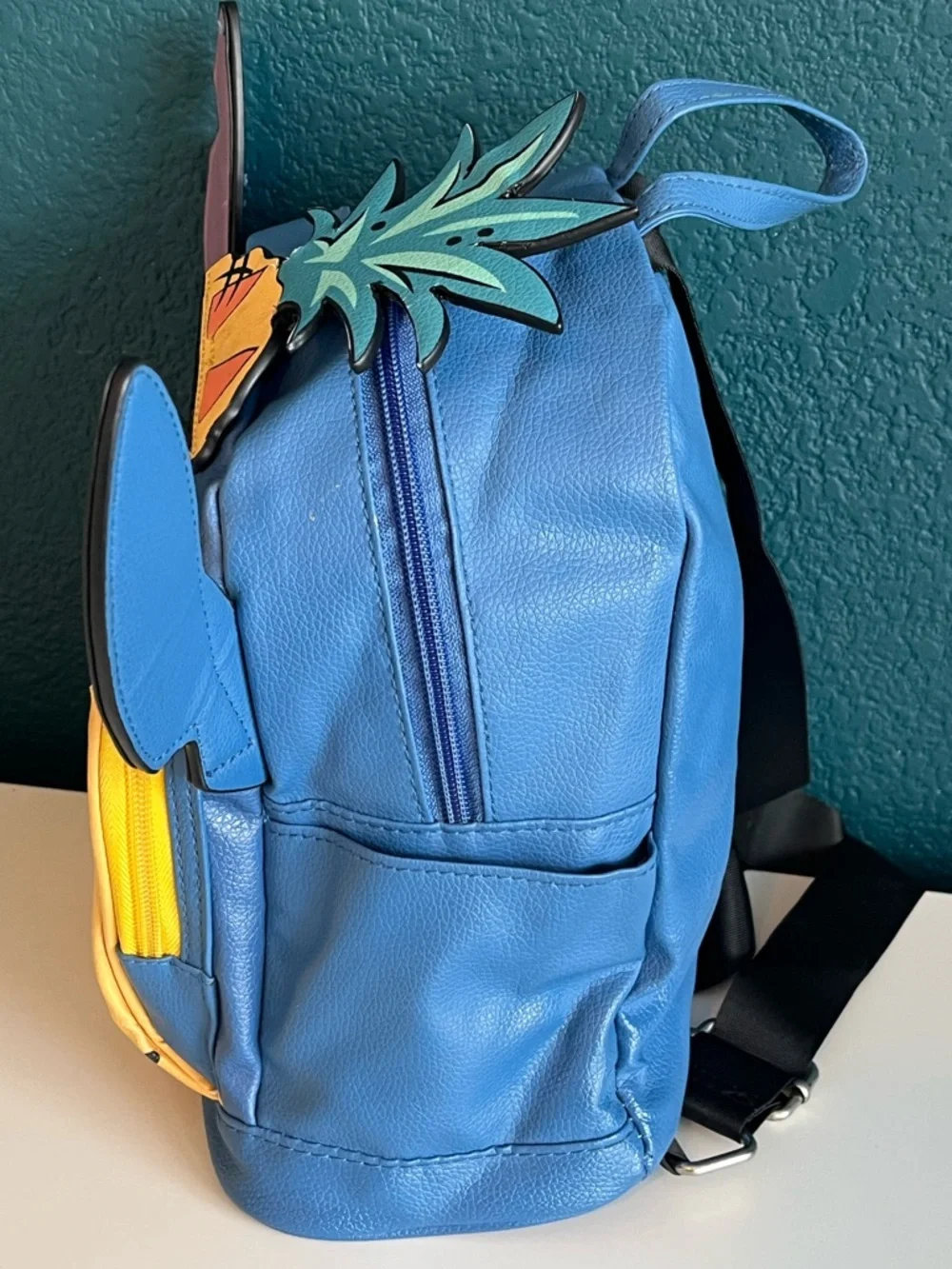 Disney Lilo & Stitch Faux Leather Backpack Purse Deluxe Travel Bag Pineapple